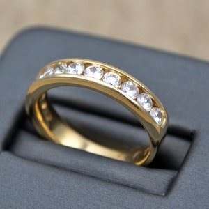 1CT Genuine Diamonds Classic Comfort Fit Channel Set Wedding Band/Anniversary Ring/Channel Set Anniversary Band/Diamond Wedding Band/GIFT