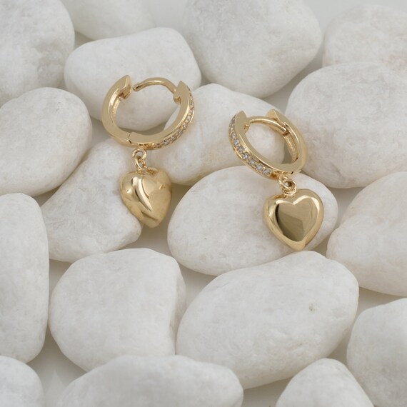 ファッション雑貨・小物その他 +DEINET+ HEART DROP EARRINGS IN GOLD KDBYM4S42111700F Diamond Heart Drop Earrings by Caitlyn Minimalist • Dangling