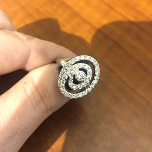 Gorgeous Swirl Statement Ring With Genuine Diamonds/Right Hand Ring/Cocktail Ring/Valentines Day Gift/ANY Occasion Jewelry Gift/Gift For HER