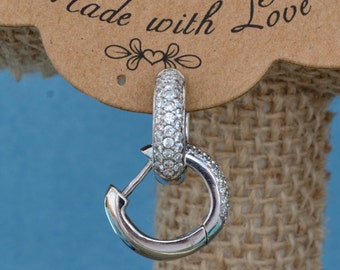 Aros de diamantes en oro de 14 quilates, aros pequeños con micropavé