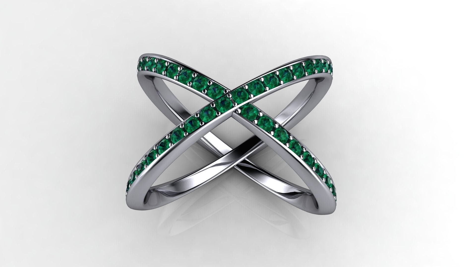 Offenes Konzept Criss Cross Ring mit 050 ct Chatham Lab | Etsy