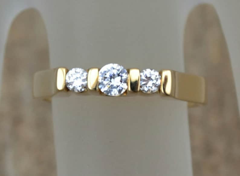 Promise Ring Yellow Gold Ring Engagement Diamond Ring Yellow Gold Engagement Band
