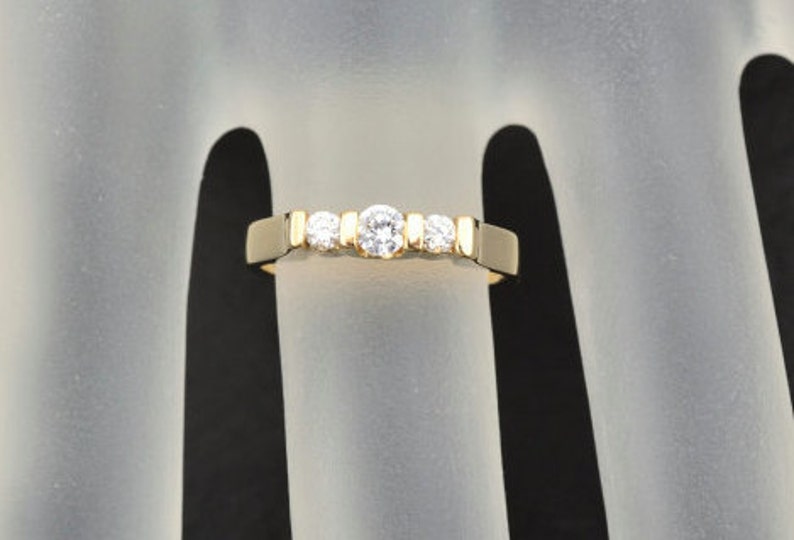 Promise Ring Yellow Gold Ring Engagement Diamond Ring Yellow Gold Engagement Band