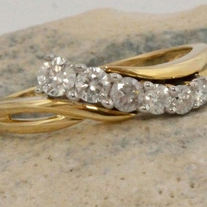 Yellow  Gold  Wedding Diamond Ring, ENGAGEMENT Gold RING, ANNIVERSARY Ring,  wedding band, engagement ring diamond ring