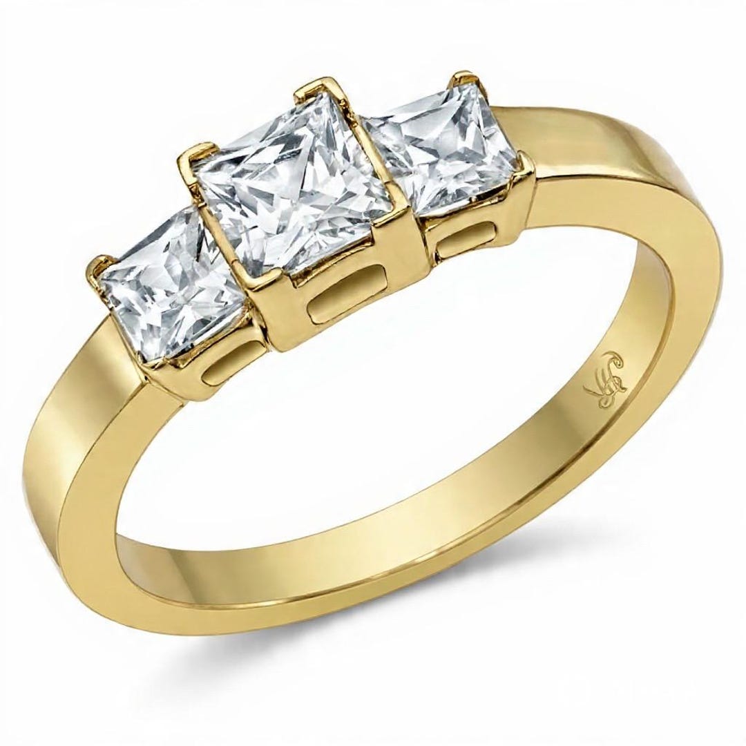 14K White Gold LAB GROWN Princess Cut Diamond Engagement Ring, 1 CTW - Etsy