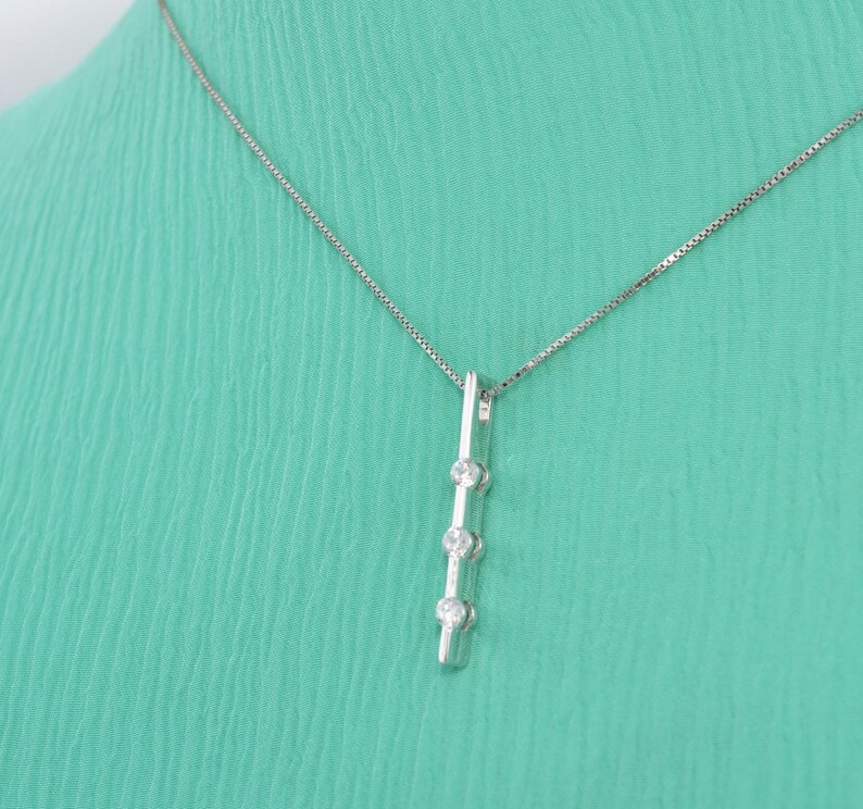 White Gold Necklace Diamond Necklace Gold Necklace Etsy