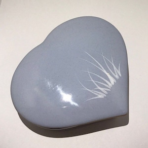 Old Bonbonnière blue and black jewelry box heart box vintage french home