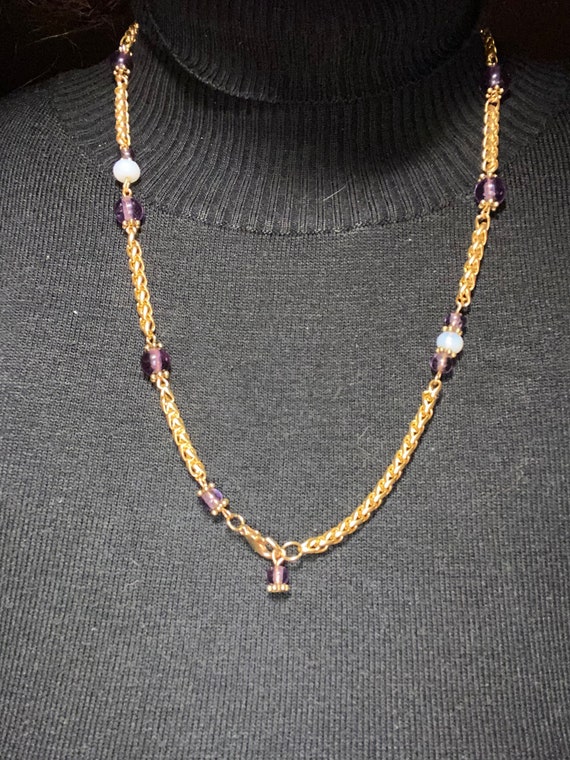 Collier Vintage Remi Dis Années 80 - Métal Blanc, Noir, Bijou Rétro Français - Occasion En Bon état