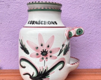 Pot à cornichon français vintage 1960s céramique Pittsbroc céramiste style Robert Picault Allix Charles Voltz