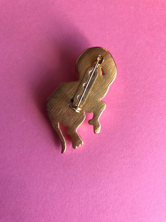 Broche Dinosaure Vintage Française - Plastique Peint Vert, Très Belle Pièce Neuve