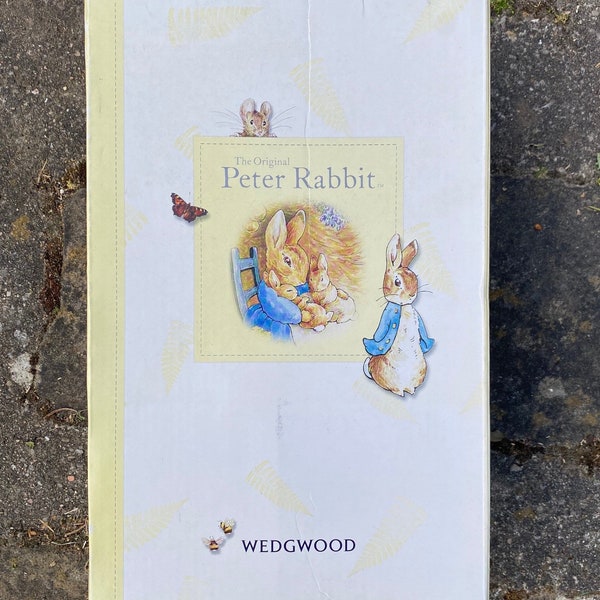 Peter Rabbit packaging d’origine ensemble bol et tasse, Wedgwood cadeaux ceramique mignon collector vintage Pittsbroc lapin