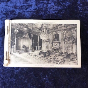 1900 Postales Palais de Fontainebleau Card Book 1920s souvenir Francia historia vintage papel antiguo