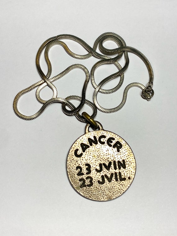 Collier vintage pendentif cancer signe zodiaque s… - image 2