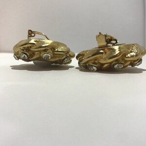 Boucles D'oreilles Vintage Jacky De G Paris En Résine Avec Perle - Couleur Bordeaux, Fermoir Clip