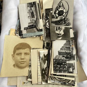 Lot carte postale photo noir et blanc 1920 correspondance écrite manuscrite vintage collage scrapbooking Pittsbroc flea market