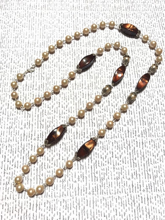 PITTSBROC - Necklace creation upcycle pearls long 