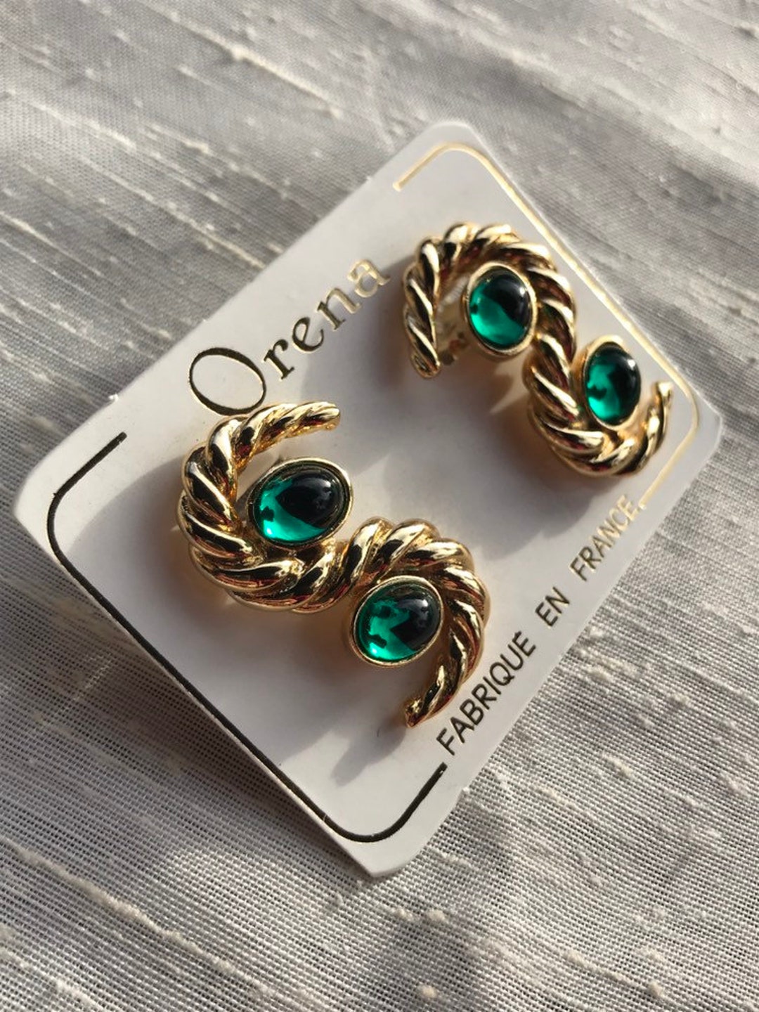 Paire De Clips Vintage ORENA - Boucles D'oreilles Créateur Collection
