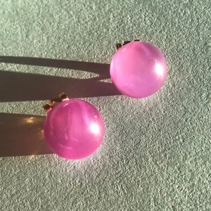 1990s Clips made in France mini Purple lucite earrings clipso vintage jewelry