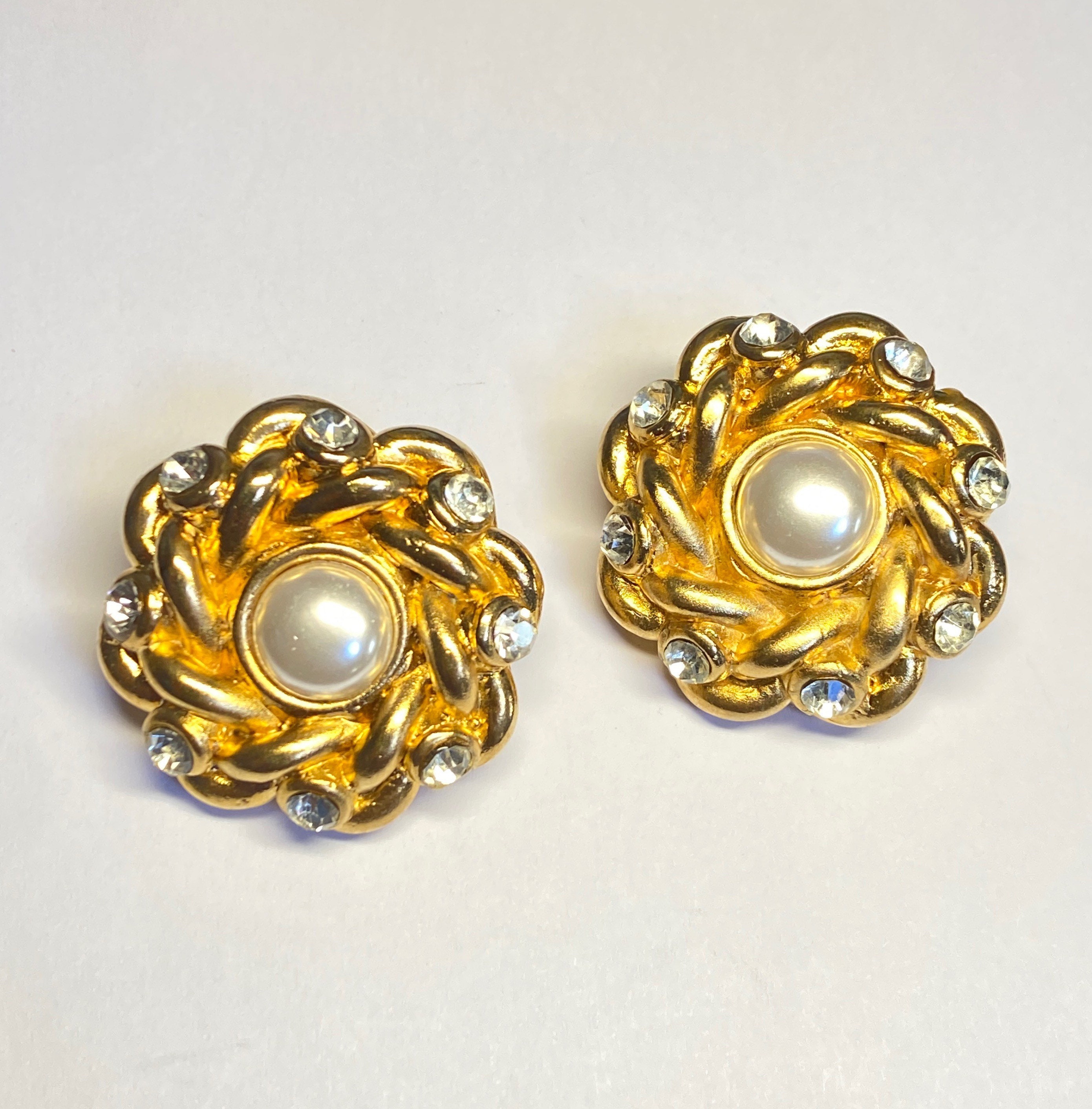 Boucles D'oreilles Clips JACKY DE G - Doré Et Orange, Matière Résine Légère, Occasion