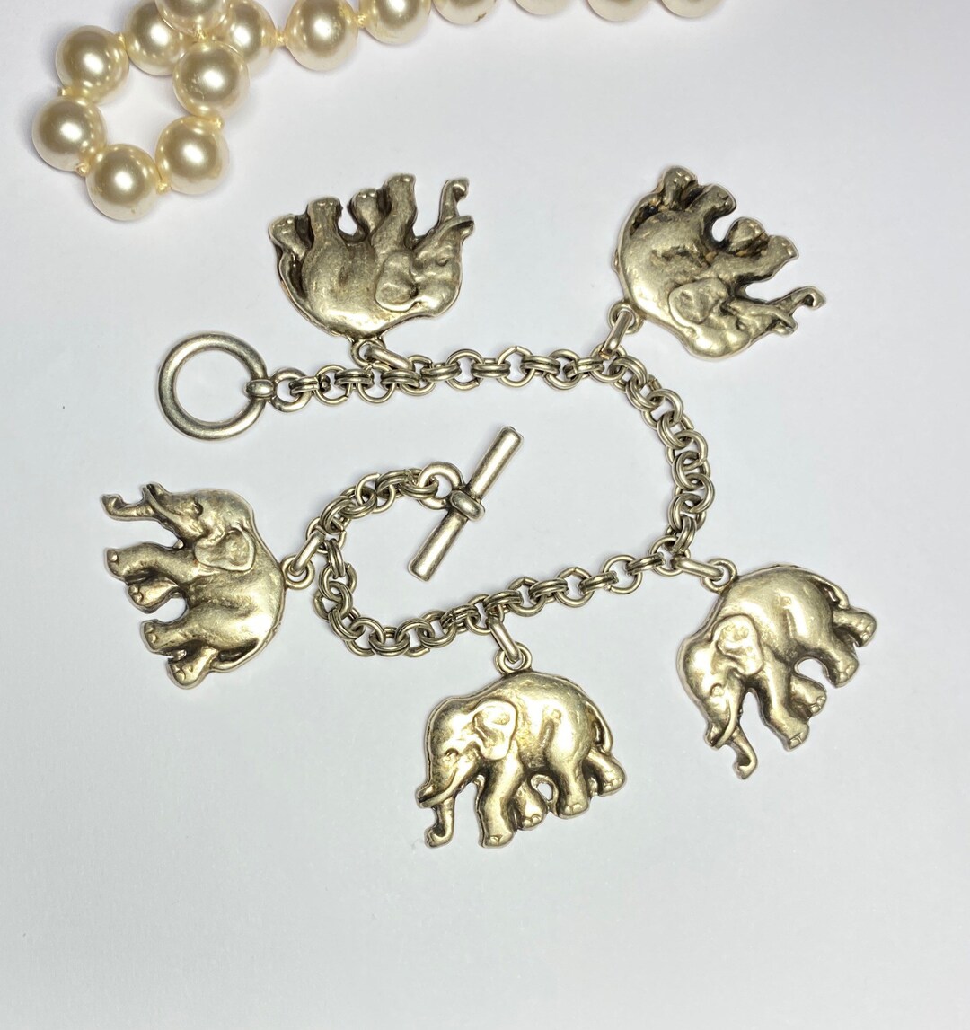 Bracelet Argent 925 Avec 8 Breloques - Vintage, Neuf De Stock, 21cm X 20mm, 39.1g, Origine France, Occasion