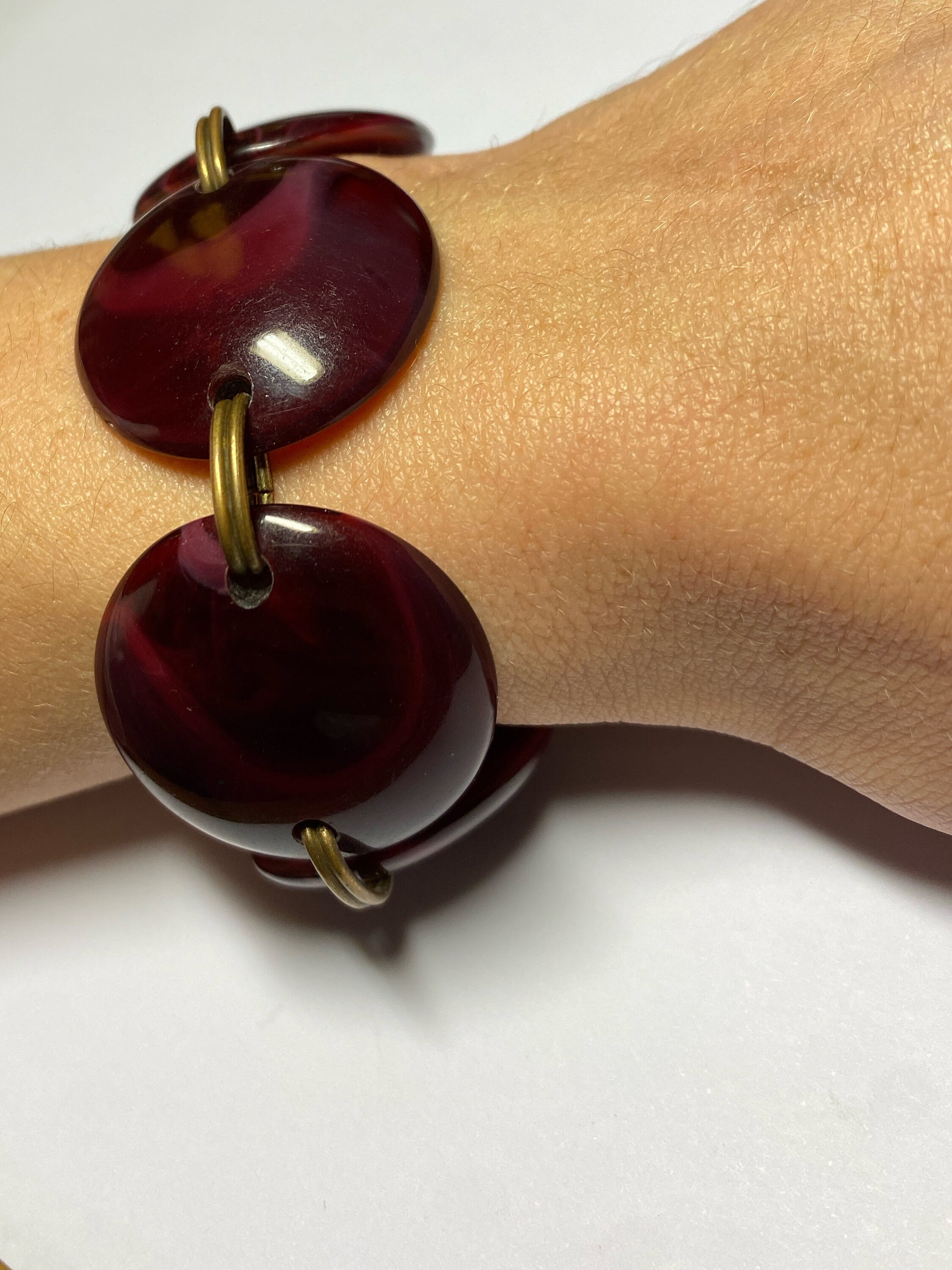 Bracelet Vintage En Bakélite/galalithe - Occasion, Style Rétro