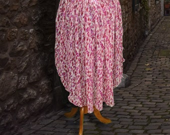 Petal Skirt in Floral Pink Chiffon