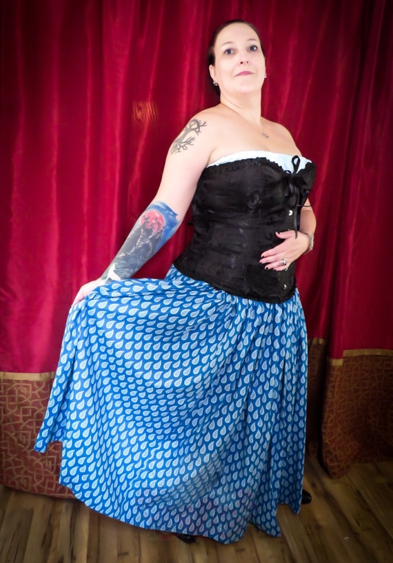 Goldie Skirt in Peacock Blue Paisley