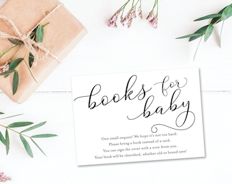 Bücher für Baby Karte: Baby Shower Einladung Insert (Digitaler Download)
