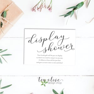 Display Shower Card / Printable Baby Shower Insert Card / Bridal or Wedding Display Shower Invitation Insert Card / Digital Download Card