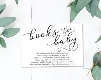Bücher für Baby Karte: Baby Shower Einladung Insert (Digitaler Download)