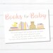 Books for Baby Printable Card / Book Card Insert for Baby Shower / Baby ...