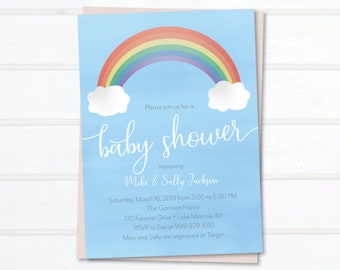 Rainbow Baby Shower Invitation / Digital Rainbow Baby Invite / Rainbow Baby Shower Invitation / Pregnancy after Loss Shower / Gender Neutral