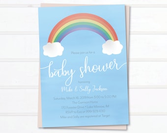 Rainbow Baby Shower Invitation: Pregnancy After Loss (Digital)