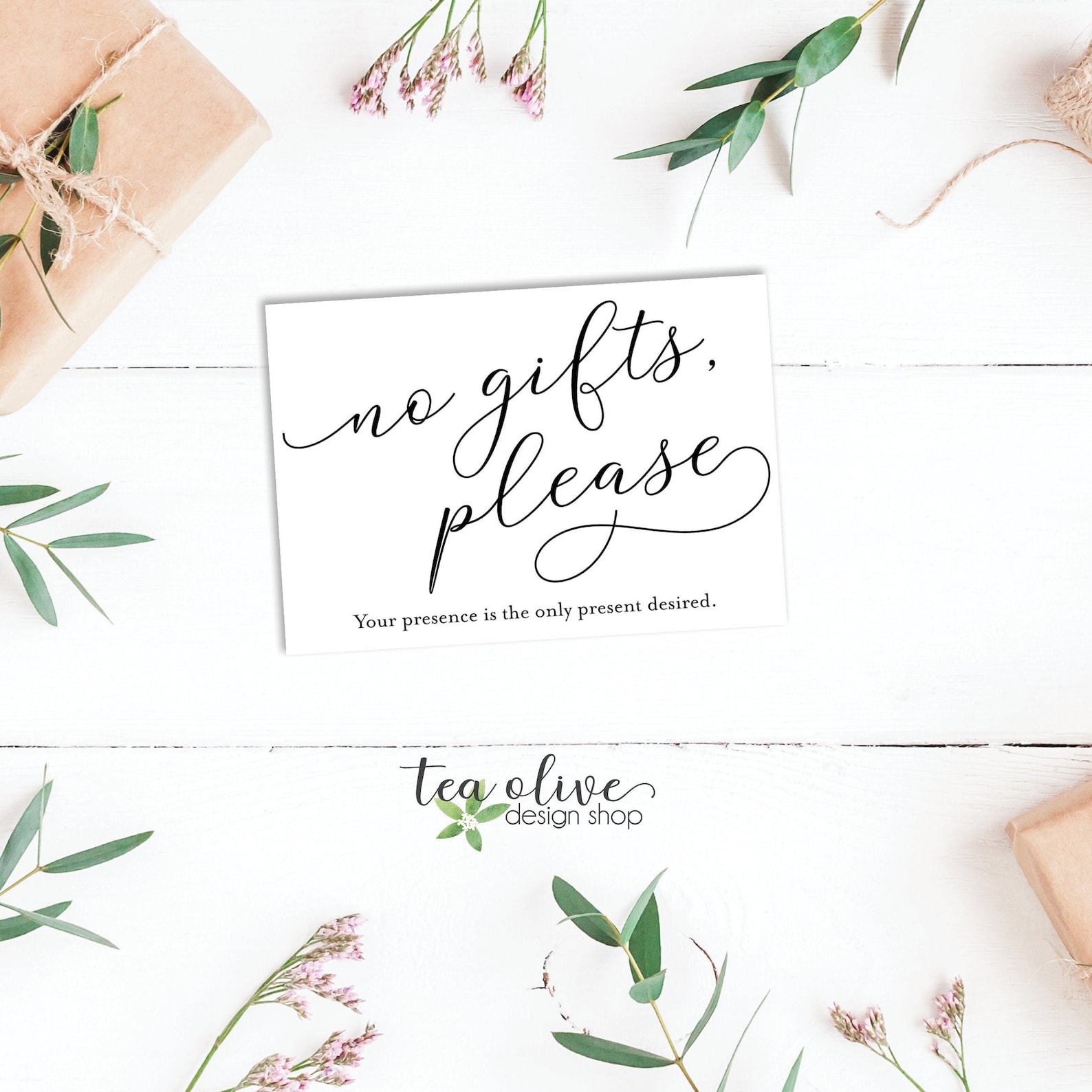 Printable No Gifts Baby Shower or Wedding Shower Insert Card / Etsy