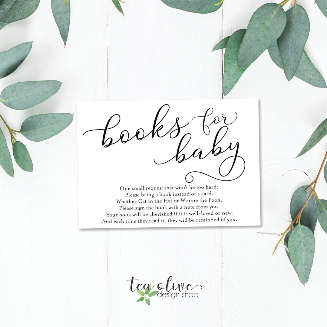 Books for Baby Card Insert for Baby Shower / Baby Shower Invitation