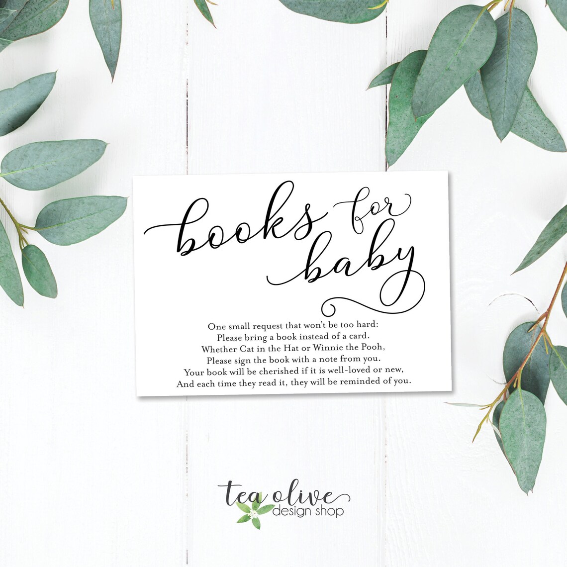 Books for Baby Card Insert for Baby Shower / Baby Shower Etsy