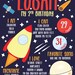 Digital Outer Space Birthday Poster / Spaceship and Planets - Etsy