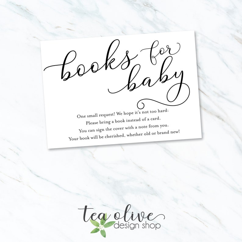 Books for Baby Card / Book Card Insert for Baby Shower / Baby Etsy