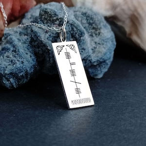 Personalized Ogham Pendant, Irish Jewelry, Celtic Jewelry, 925 Sterling Silver Custom Made Ogham Name Necklace For Women