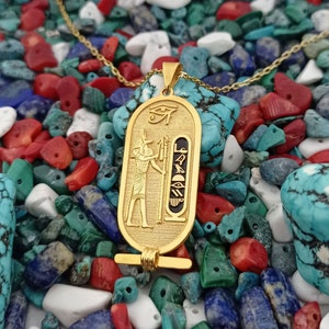 Collar egipcio Cartouche Dios Anubis, joyería de collar de jeroglíficos, collar hecho a medida, collar de Egipto de plata de ley 925 con nombre