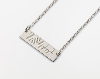 Personalized Ogham Pendant, Irish Jewelry, Celtic Jewelry, 925 Sterling Silver Custom Made Ogham Name Necklace, Celtic Ogham Necklace