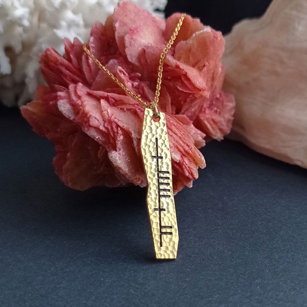 Personalized Ogham Necklace, Ogham Jewelry, Celtic Ogham Pendant, Irish Jewelry, Celtic Jewelry, Silver Custom Made Ogham Name Necklace