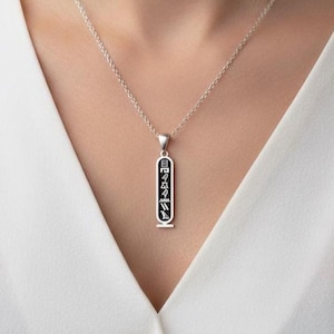 Egyptian Cartouche Necklace, Hieroglyph Necklace Jewelry, Custom Made Necklace, 925 Sterling Silver Egypt Necklace with Name