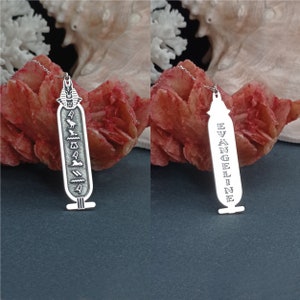 Egyptian God Anubis Cartouche Necklace, Custom Made Hieroglyph Necklace Jewelry, 925 Sterling Silver Double Side Egypt Pendant with Name