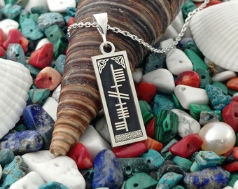 Personalized Ogham Pendant, Irish Jewelry, Celtic Jewelry, 925 Sterling Silver Custom Made Ogham Name Necklace For Women