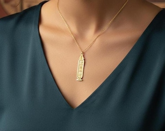 "Anubis Cartouche Halskette aus Sterlingsilber, ""Hieroglyphe"" Anhänger."