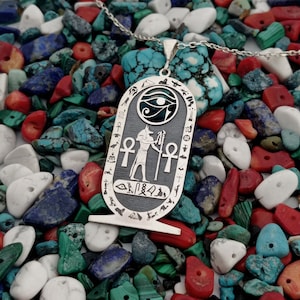Egyptian Cartouche God Anubis Necklace, Hieroglyph Necklace Jewelry, Custom Made Necklace, 925 Sterling Silver Egypt Necklace with Name