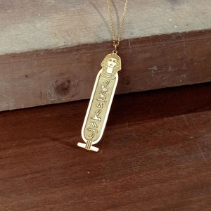 Egyptian Cleopatra Cartouche Necklace, Hieroglyph Necklace Jewelry, Custom Made Necklace, 925 Sterling Silver Egypt Necklace with Name