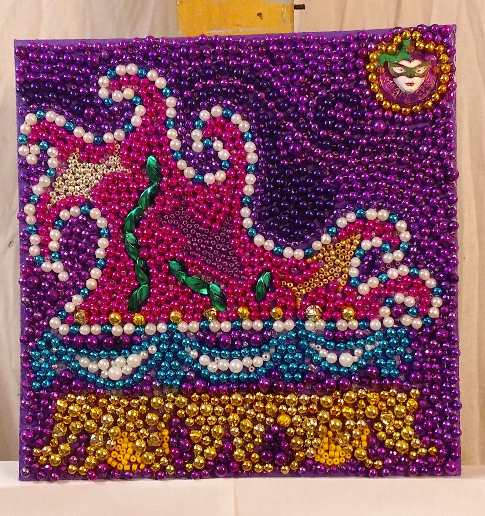 mardi gras beads painting