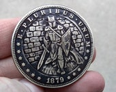 Challenge Coin Knight Black Antique Patina Custom Coin Worry Fiddle EDC Hobo Nickel 1 oz Silver Copper Morgan Dollar Replica Armor